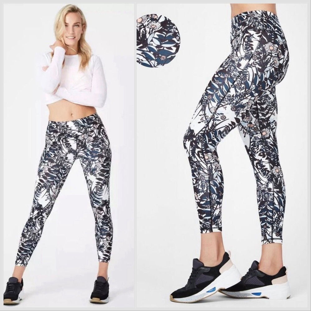 Sweaty Betty Contour 7/8 Workout Leggings Mystical Garden Print Size Small